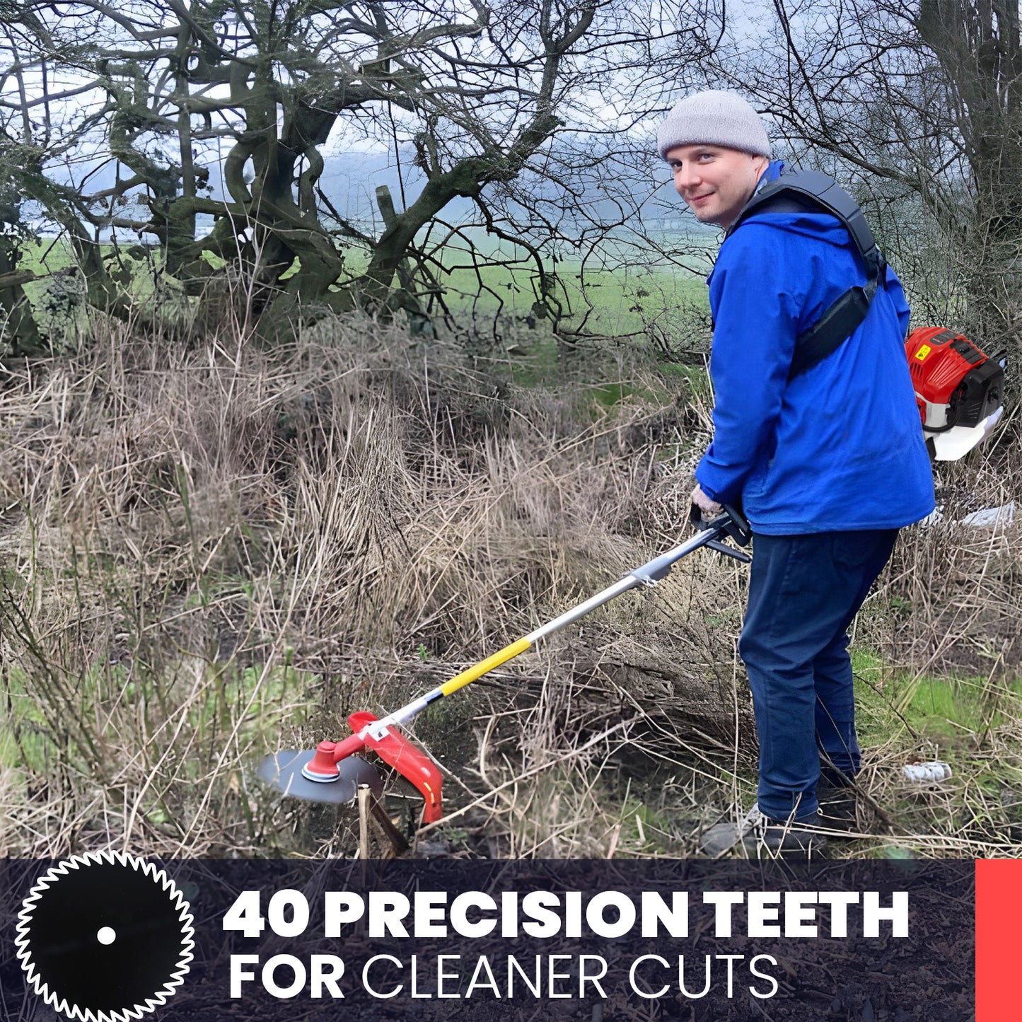 Grade 52cc Petrol Garden Multi Tool, 3 Poles, Toolbag, Strimmer, Hedge Trimmer, Pruner, Brush Cutter